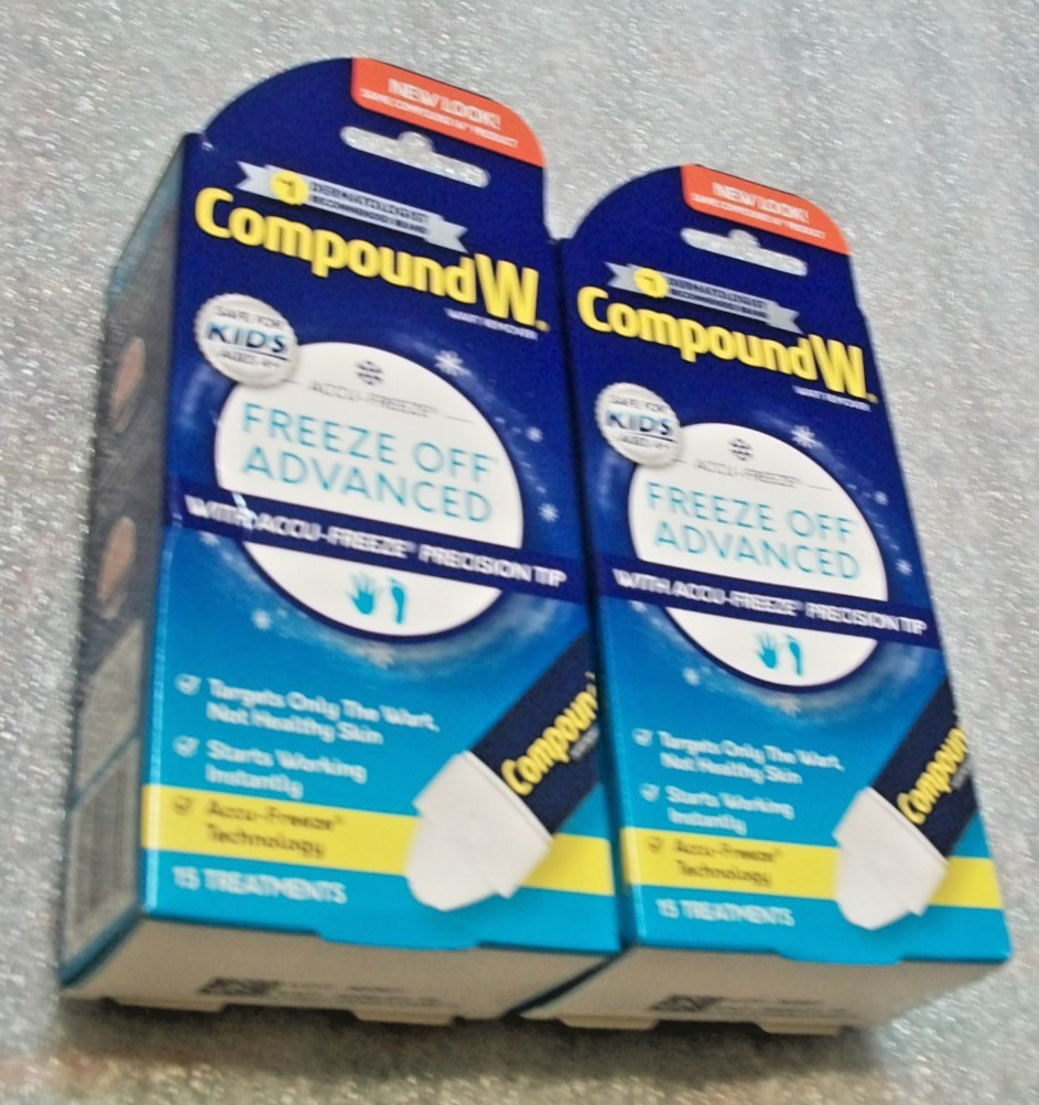 Lot of 2 Compound W Freeze Off Advanced Wart Remover w/ Accu-Freeze Exp. 1-19-26