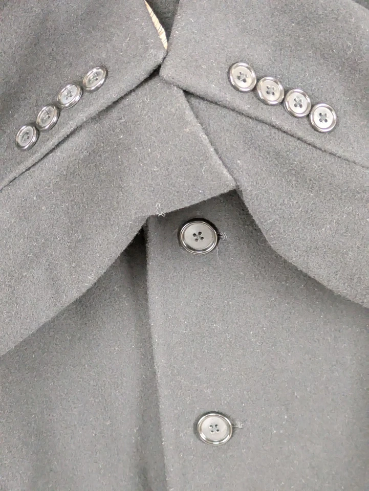 Perry Ellis Portfolio Overcoat Mens 42R Black Wool Cashmere Single Breasted - Image 2 of 4