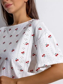 Women Pajamas Set Women's Pajamas Hollow Breathable Printing Sexy Split