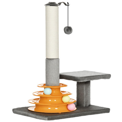 PawHut 56 cm Kratzbaum mit Kratzbaum, Indoor Activity Center, grau