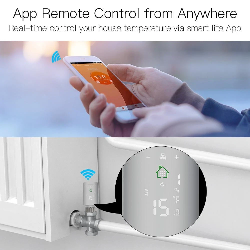 Tuya Smart Life Smart TRV Wi-Fi Thermostat Smart Radiator Valve.