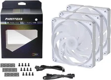 New - Sealed - 3 pack - White - Phanteks SK140 PWM RGB 140mm Case Fans