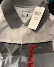 Calvin Klein Men Classic Fit Polo Shirt Short Sleeve Quick Drying Size M Gray
