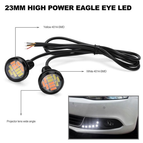 2pcs Lights 4014 LED Dual Color White Amber Running Turn Signal Bulbs - Picture 2 of 4