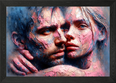 Endless love - Embracing Couple Abs Gerahmtes Wandbild Poster Leinwanddruck Bild