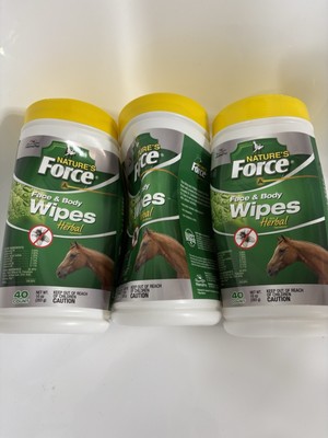 Manna Pro NATURES FORCE GENTLE HERBAL FACE & BODY WIPES (40 CT) - 3 NEW SEALED