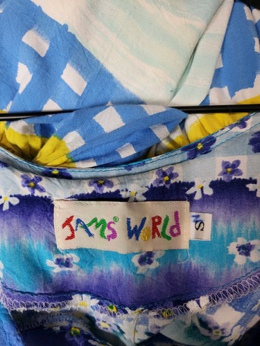 Women's Size:S Jams World Dress Mini Multicolor Floral Hawaiian Nautical Boats - Imagen 8 de 8