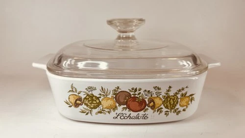 Vintage Corning Ware Spice of Life A-1-B, 1 Qt. Casserole Dish, Clear PYREX Lid