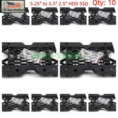 X10 5.25'' to 3.5''/2.5'' HDD/SSD Mounting Bracket Desktop CD-ROM Drive Bay Adapter