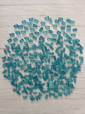LEGO LOT 300 PCS TRANS BLUE 1X2 PLATE PANEL VARIETY BUILDING PIECES