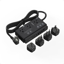 220V to 110V Converter, TESSAN Travel Voltage Converter with 4 USB Black