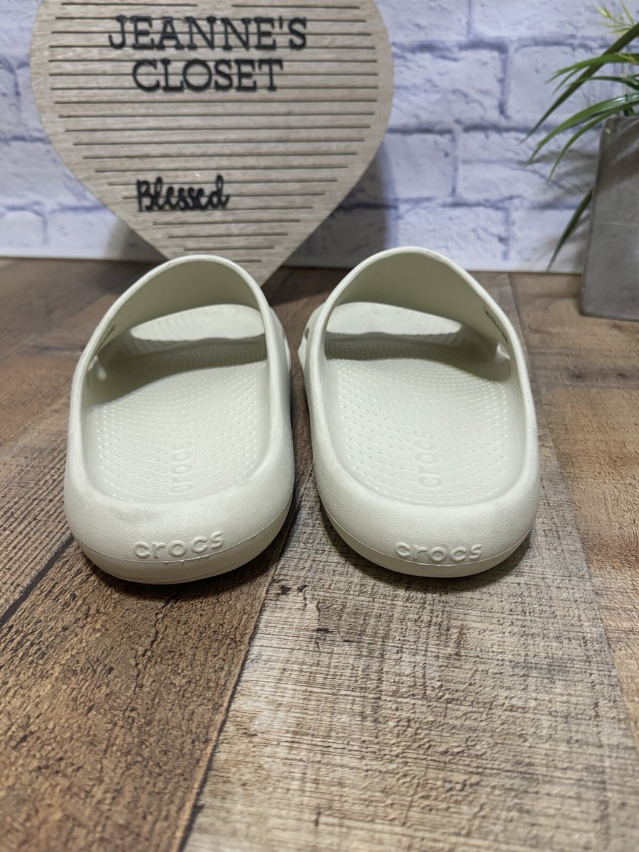 Crocs Mellow Recovery Slide Sandals - Off White / Bone Cream Crocs Mellow Recovery Slide Sandals - Off White / Bone Cream
