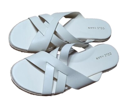 COLE HAAN Women's IVORY Leather SANDALS Size 7½ SLIP ON