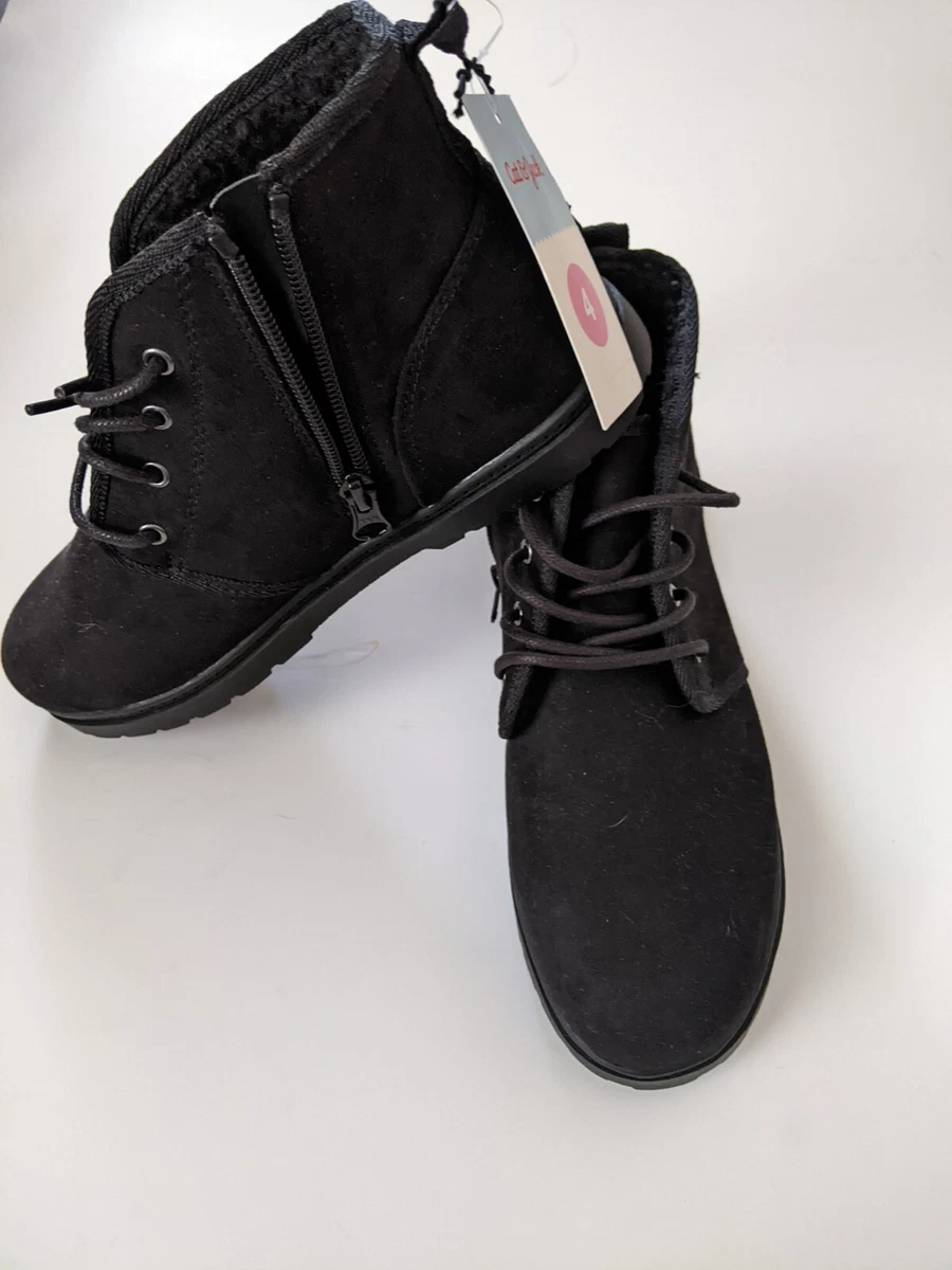 Girl s Cat Jack Black Suede Lace Up Boots Size 4