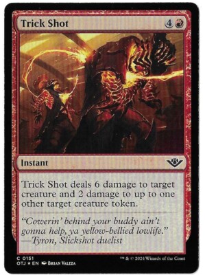 MTG Trick Shot FOIL Outlaws of Thunder Junction (OTJ) Common Card #0151 Unplayed