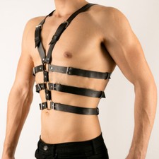 Men Lingerie Costume Punk Leather Body Chest Harness Straps Belt Night Clubwear