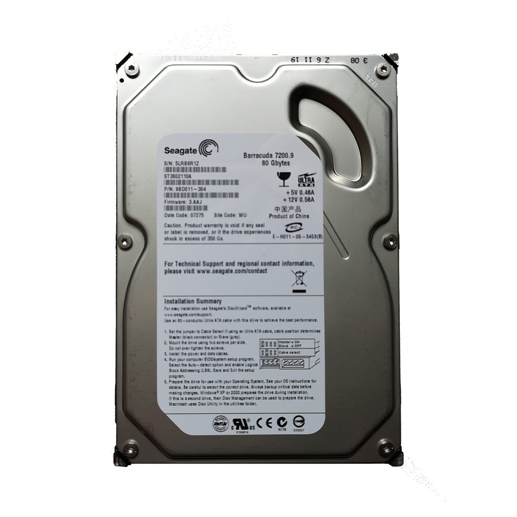 Seagate Barracuda 7200.9 80GB ST3802110A 7200RPM IDE PATA 3.5