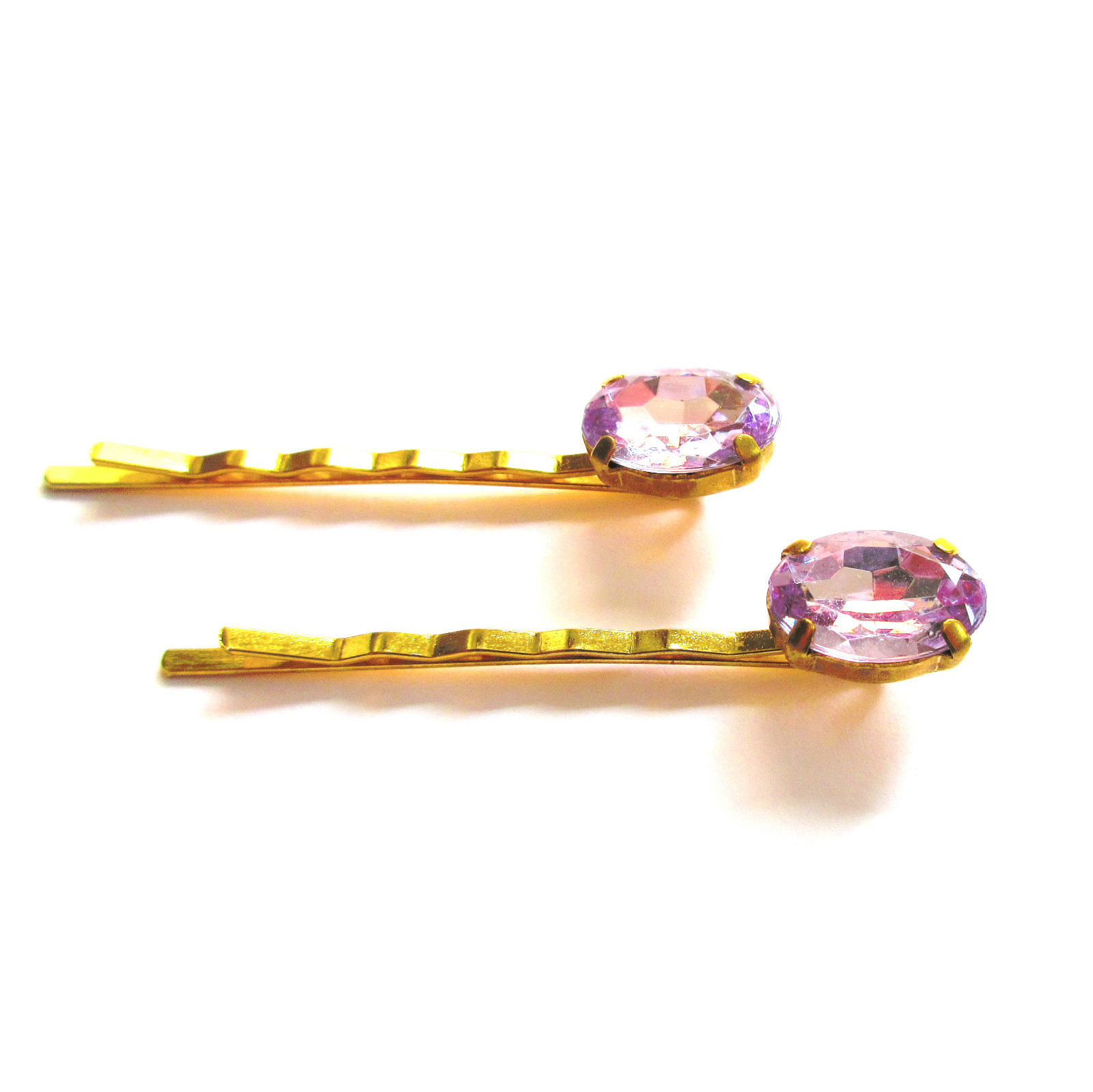 diamante bobby pins, jewelled hair slides vintage rhinestone clips