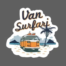 Van Surfari Sticker Adventure Waterproof Outdoor Travel Beach Tropical Gift NEW