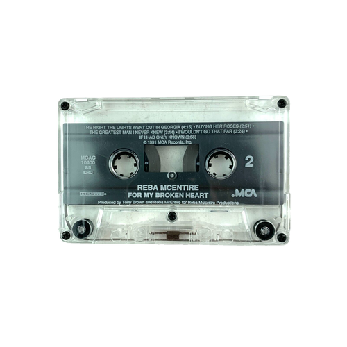 Reba McEntire For My Broken Heart Cassette MCAC-10400 MCA 1991 Untested - Picture 7 of 7