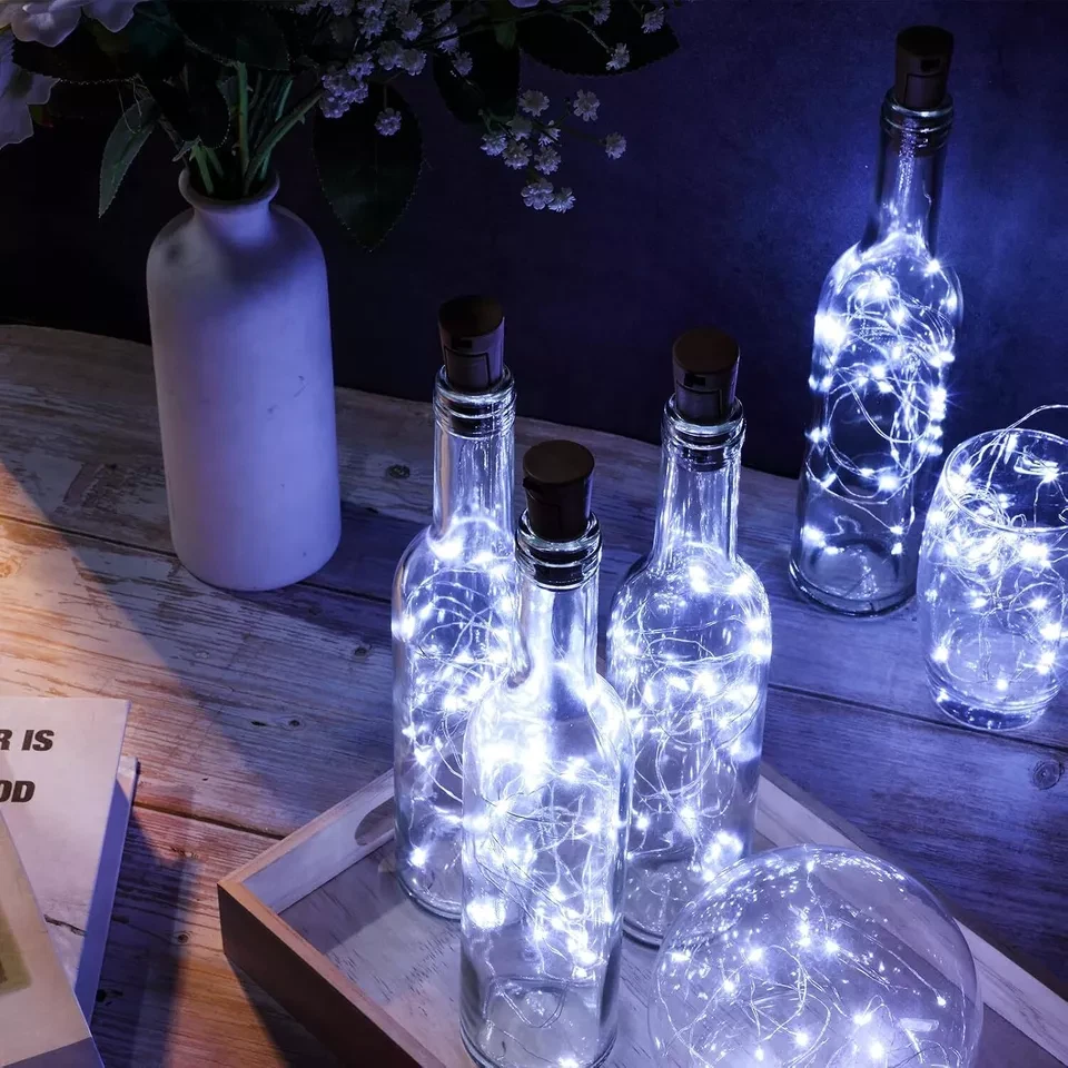 12 Packs Wine Bottle Fairy String Lights 20 LED Battery Cork For Party Wedding - Image 3 of 4
