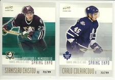 2002-03 PACIFIC SPRING EXPO CARLO COLAIACOVO RC GOLD /99 Rookie #8 Red Wings