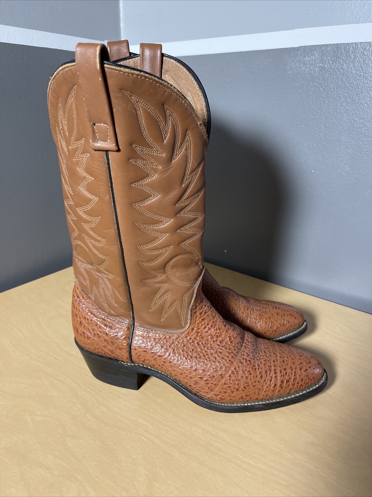 DoubleH Ostrich Leather Cowboy Boots Made In USA Men… Gem
