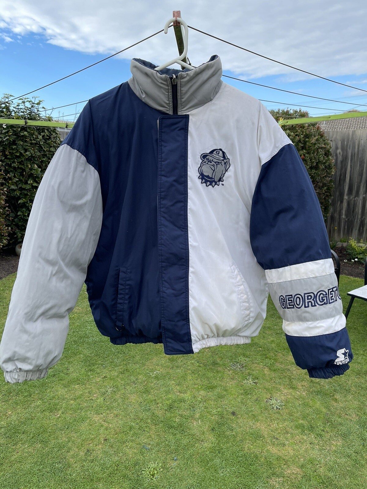 90’s starter Jacket puffer hoyas reversible XL eBay