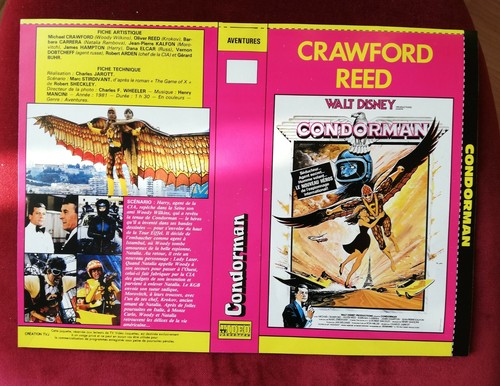 JAQUETTE VHS (seule) - "Condorman" - 1981 - Walt Disney / Michael Crawford