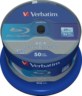 100 Verbatim Rohlinge Blu-ray BD-R 25GB 6x Spindel