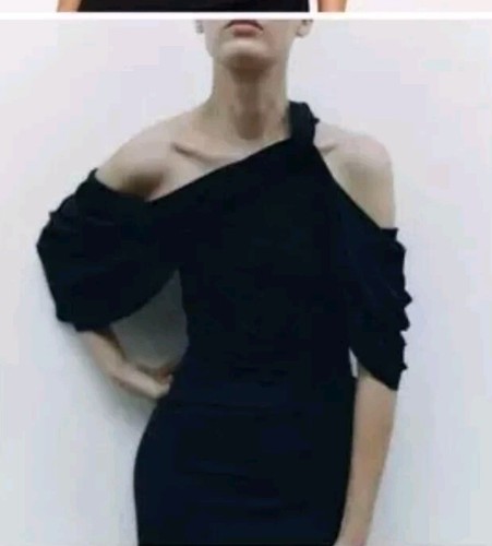 Zara Studio LIMITED EDITION Halter Neck Dress Dark Navy Blue Size M NWT $169 - Picture 8 of 10