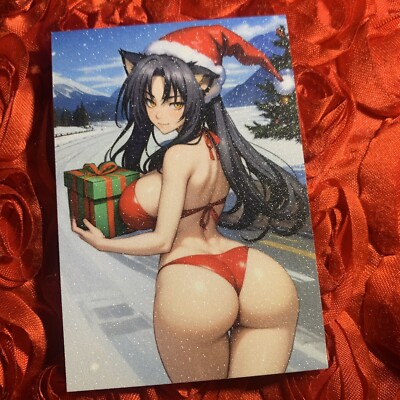 Kuroka ARGENTO HIGH SCHOOL DxD Naughty Or Nice Goddess Girl Waifu Card Santa
