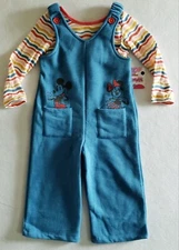 Disney Junior Minnie And Mickey Mouse Long Sleeve Tee & Romper Set Size 2T/New