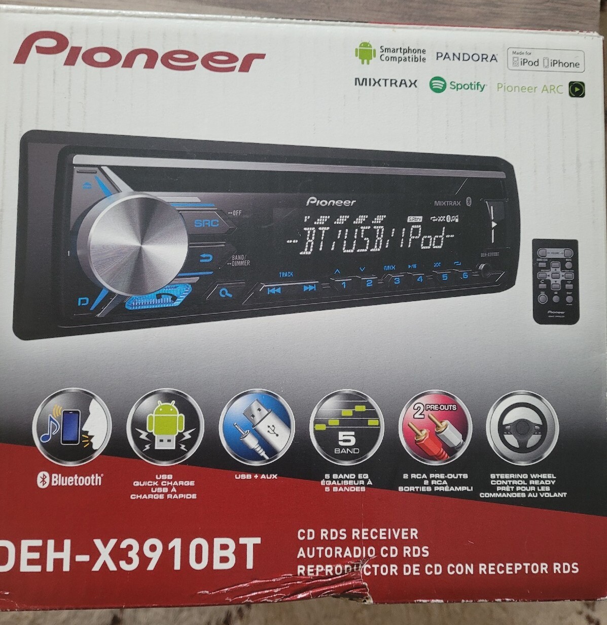 car radio cd player bluetooth pioneer