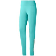 Reebok Womens Logo Leggings Turquoise CD8232