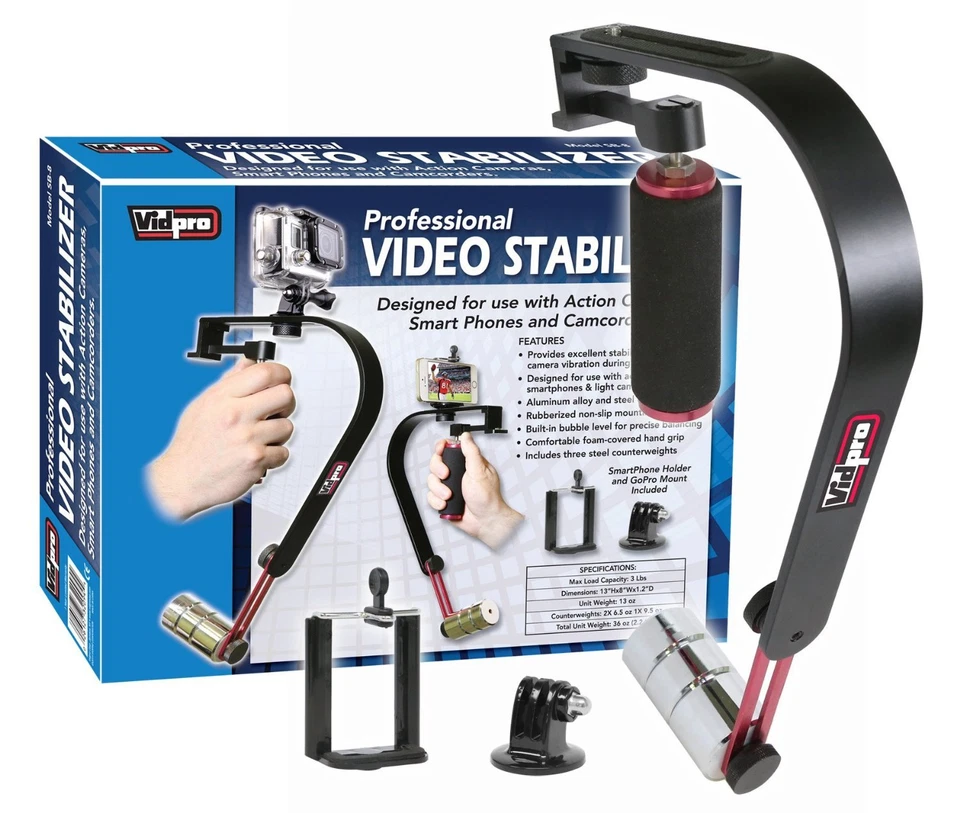 Vidpro SB-8 Kit Video Stabilizer for GoPro Smartphones Camcorders and Camera - Image 4 of 4