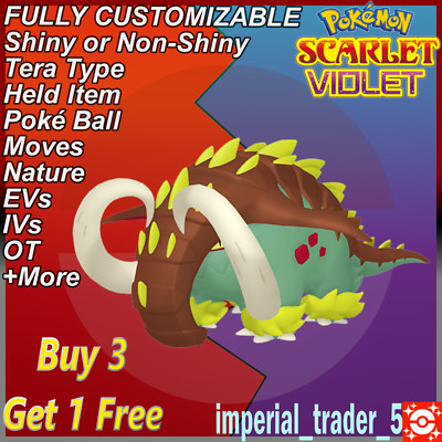 Pokémon Scarlet and Violet   Shiny Great Tusk   W/ Best 6IV Customizable