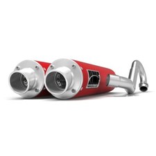 Hmf Dual Full Exhaust For Honda Talon 19-25 Red Wturn Down