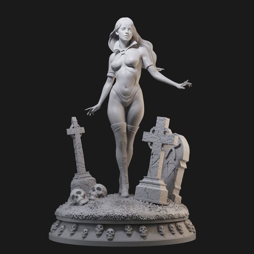Vampirella Cemetery 1/24 1/18 Figure 3D Print Model Kit Unpainted Unassembled GK - 第 1/3 張圖片