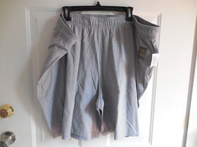 NEW MENS TEK GEAR LT GREY ATHLETIC STRETCHY LIGHTWEIGHT SHORTS ELASTIC WAIST 4XB