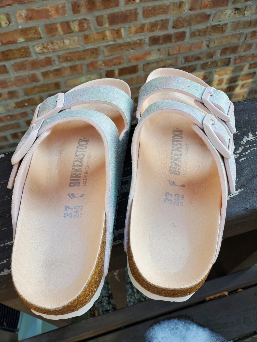 Birkenstock Arizona Sandal-Narrow Rose Iridescent size Unisex Women 6 Men4 | eBay