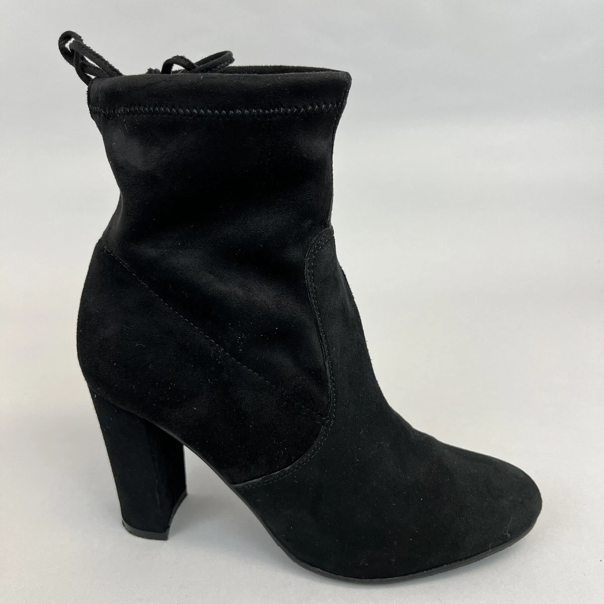 Suede store bootie heels