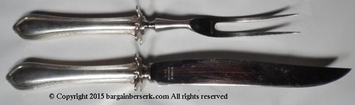 ANTIQE/VINTAGE TOWLE STAINLESS Hi-C STERLING SILVER CARVING SET AS74
