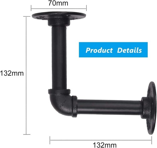 SOPORTES DE ESTANTE DE TUBO HOMGEN 2 PIEZAS TUBO RACK TUBERÍA INDUSTRIAL PLOMERÍA - Imagen 7 de 11