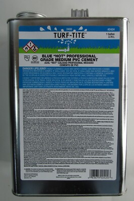 #ad 1 GALLON OATEY TURF TITE 2424 BLUE HOT NO PRIMER MEDIUM PVC CEMENT IRRIGATION $69.50