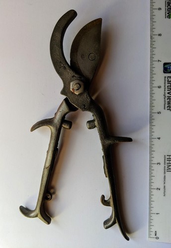 Antique Vintage Victorian 9” Iron Hand Pruners Garden Shears