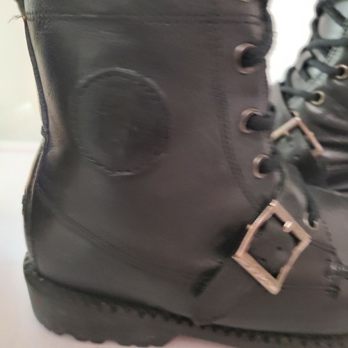POLO Ralph Lauren Ranger HI II Combat Boots Boys Kids Size 3 Black Leather Shoes - Picture 8 of 9