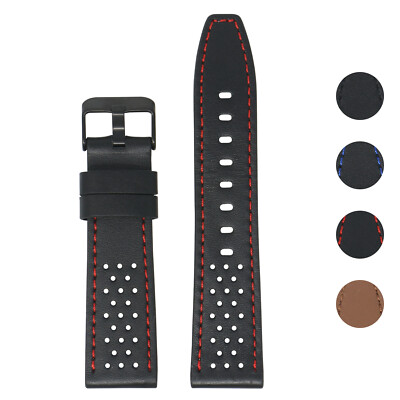 StrapsCo Perforated Leather Watch Band Strap for Fitbit Versa / 2 / Lite