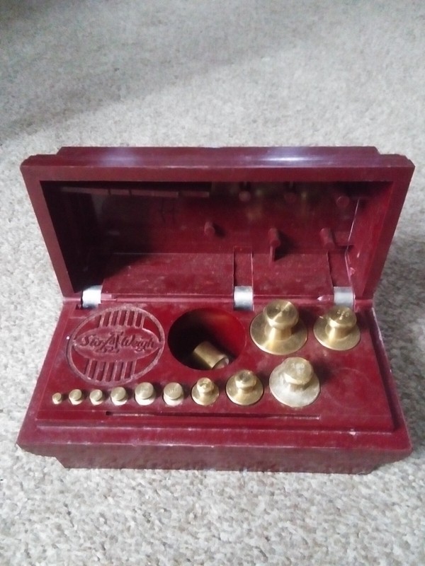 Vtg OHaus Sto-A-Weigh Calibration Weights  W/13 Weights