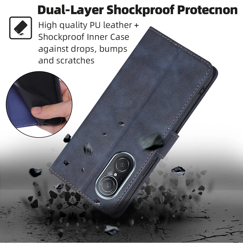 For Huawei Y5 Y6 2017 P10 Lite Honor 6a V9 8 Pro 6x Wallet Flip Case Stand Cover - Image 4 of 4